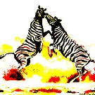 Thumb Zwei k�mpfende Zebras auf der Etosha-Pfanne